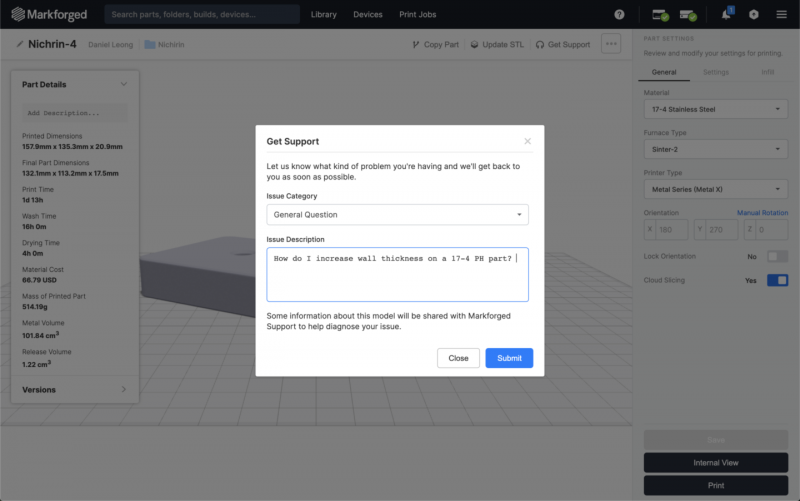 Die EIGER Software Mark3D 3DDrucker