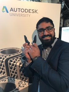 Testing strength of Markforged 3d printed part at AU London 2018