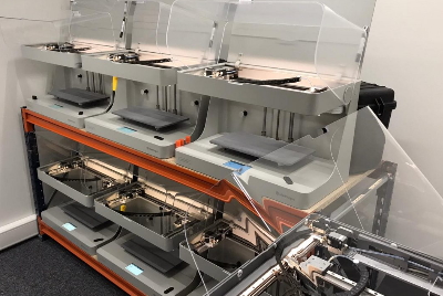 3D print farm of Markforged Mark Two 3D printers