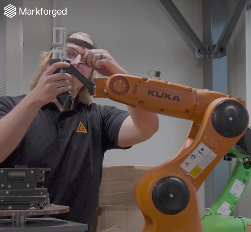 Robot arm with Markforged 3D printed gripper