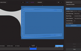 Screenshot of Markforged's Eiger tool using Fibre Override Sketching feature