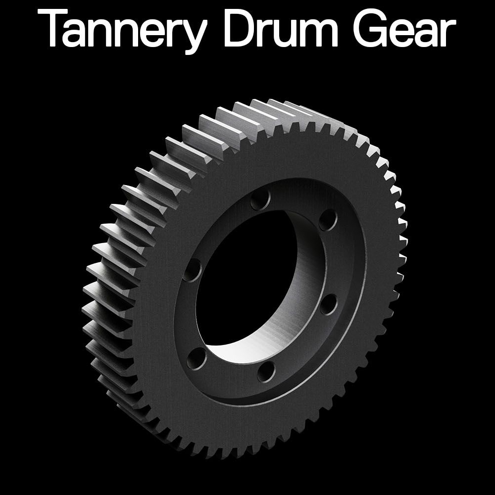 3D printed tannery drum gear