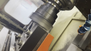 ASP 3D printed jig inside CNC machine