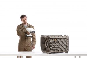 Artec Leo scanning dual clutch box