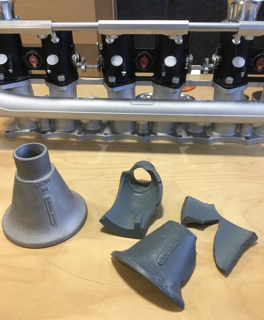 3D printed Bottle Jack after compression testing ASP 3D printed jig inside CNC machine edited