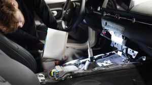 ASP 3D printed jig inside CNC machine with hand edited